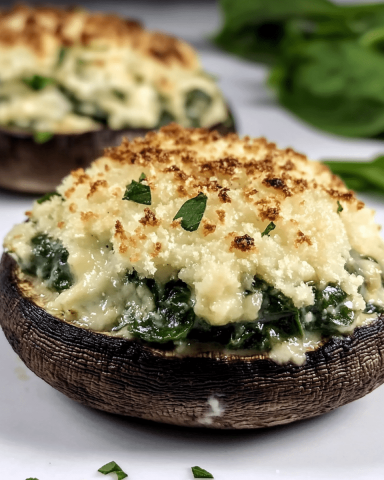 Champignons Portobello Farcis aux Épinards et au Fromage