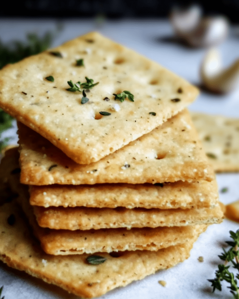 Crackers aux pois chiches, ail et herbes