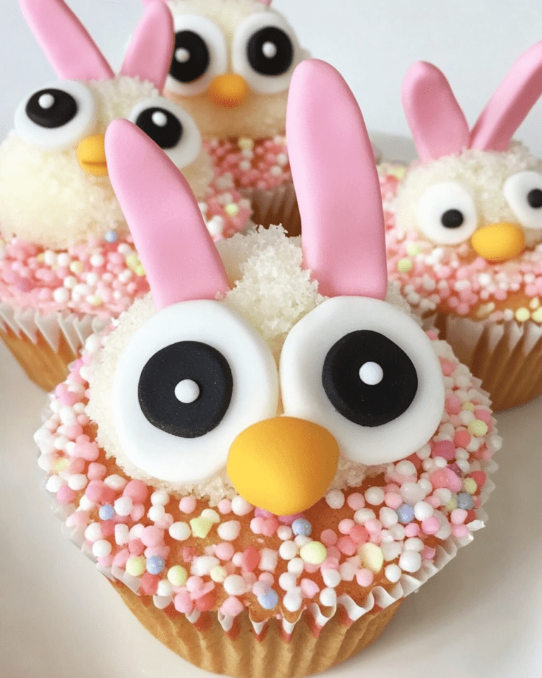 Cupcakes de Pâques en Forme de Lapin et de Poussin