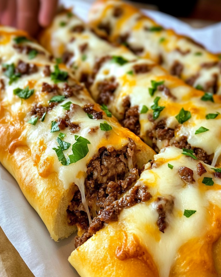 Bâtonnets de pain au fromage farcis au cheesesteak de Philadelphie