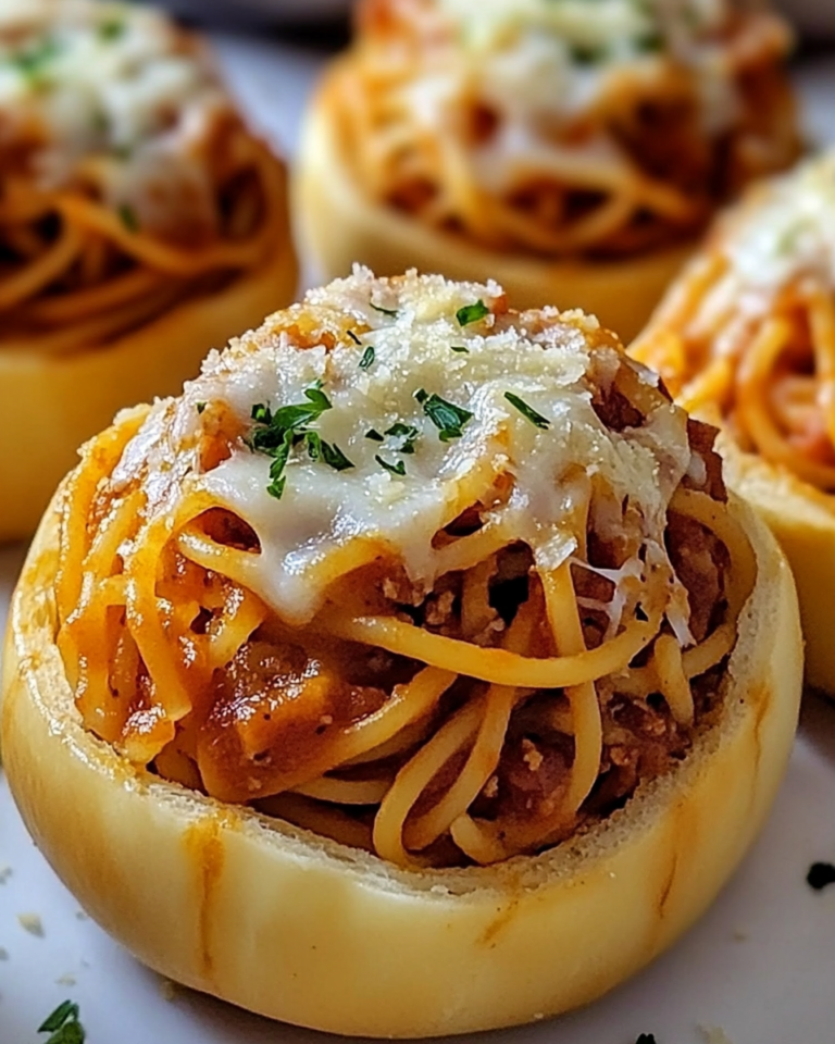 Bols de Spaghetti au Pain à l’Ail