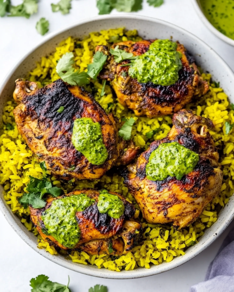 Poulet et Riz Péruvien avec Sauce Verte