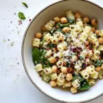 Spicy Garlic Spinach Pasta with Chickpeas