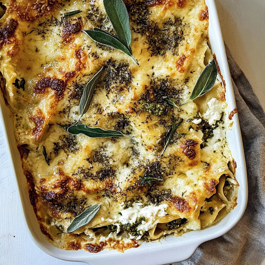 Cheese Sage Pesto Florentine Lasagna