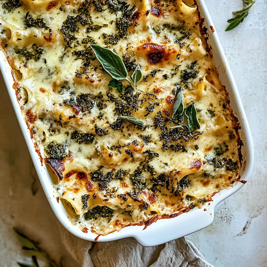 Cheese Sage Pesto Florentine Lasagna