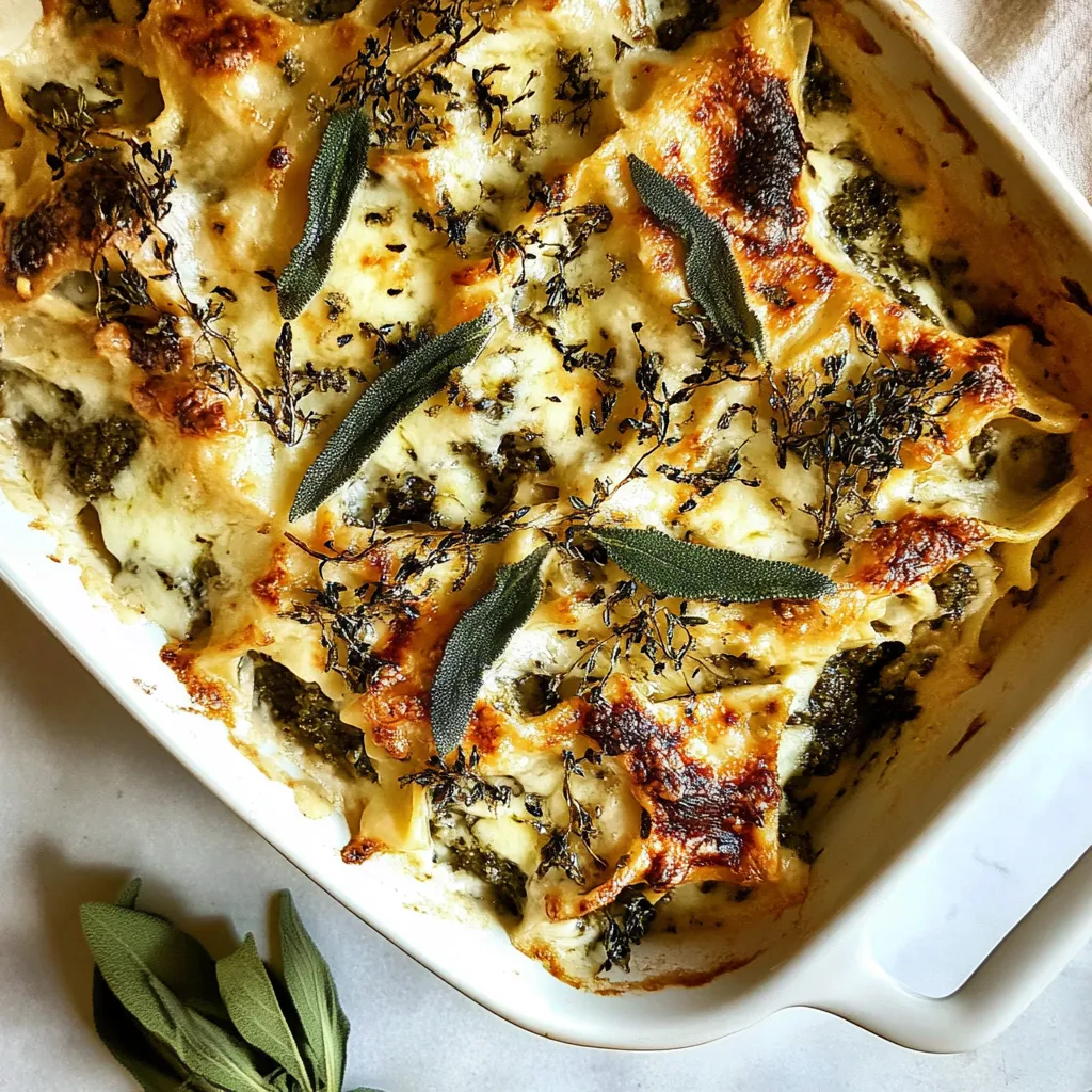 Cheese Sage Pesto Florentine Lasagna