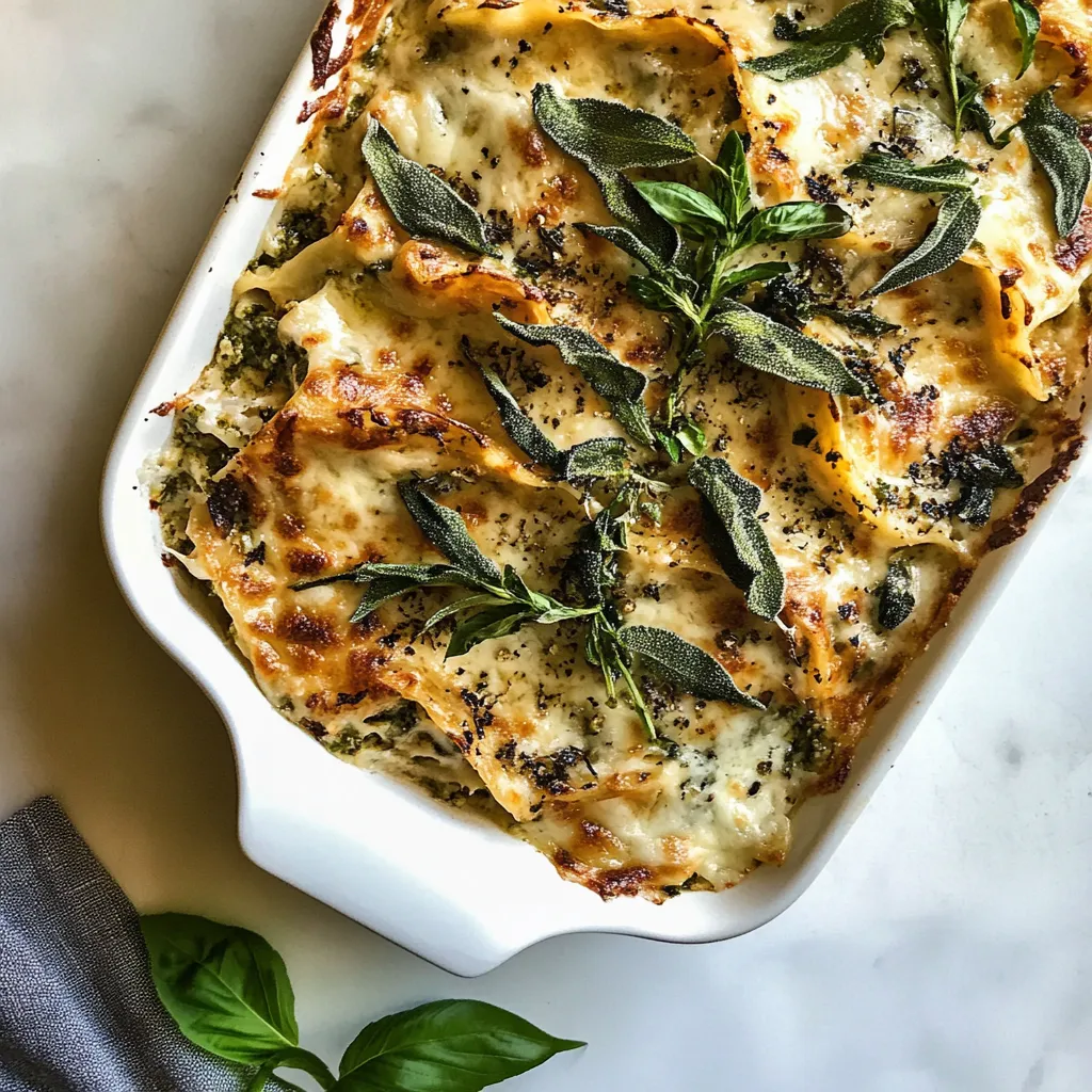 Cheese Sage Pesto Florentine Lasagna