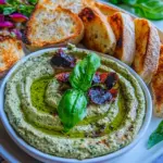 Basil Hummus Platter Idea With Toasts