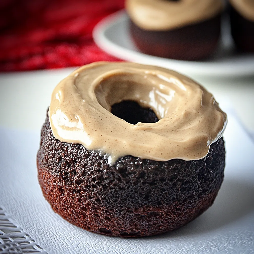 Brownie Donuts with Fluffy Peanut Butter Frosting