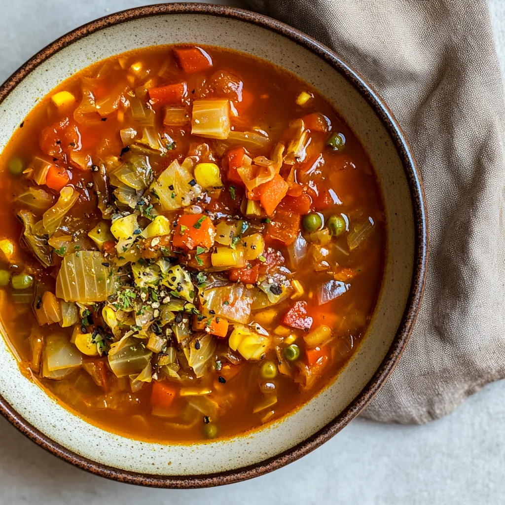 Cabbage Garlic Veggie Soup