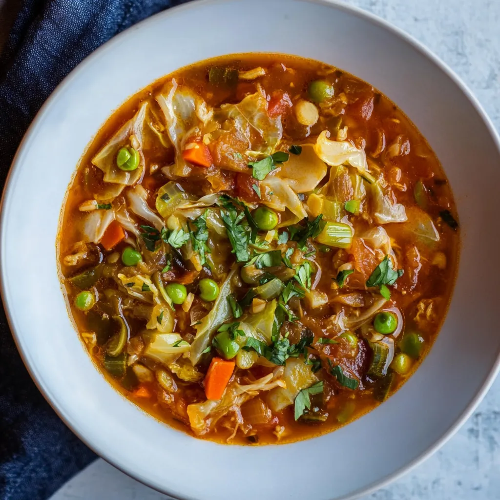 Cabbage Garlic Veggie Soup