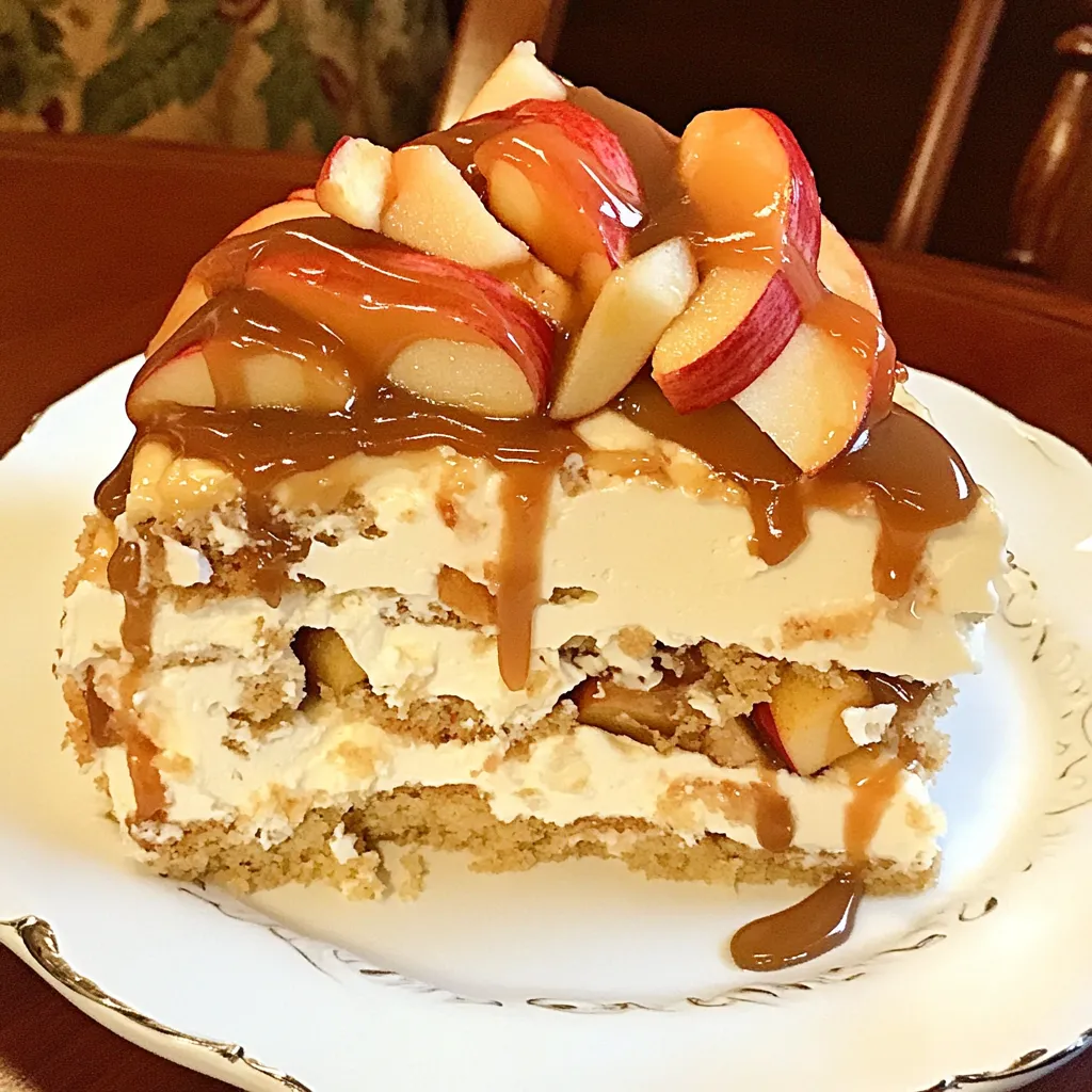 Caramel Apple Cheesecake Cake