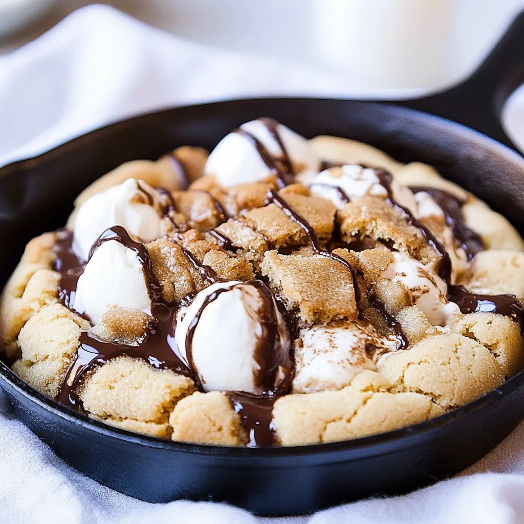 Cheesecake Stuffed Skillet Cookie