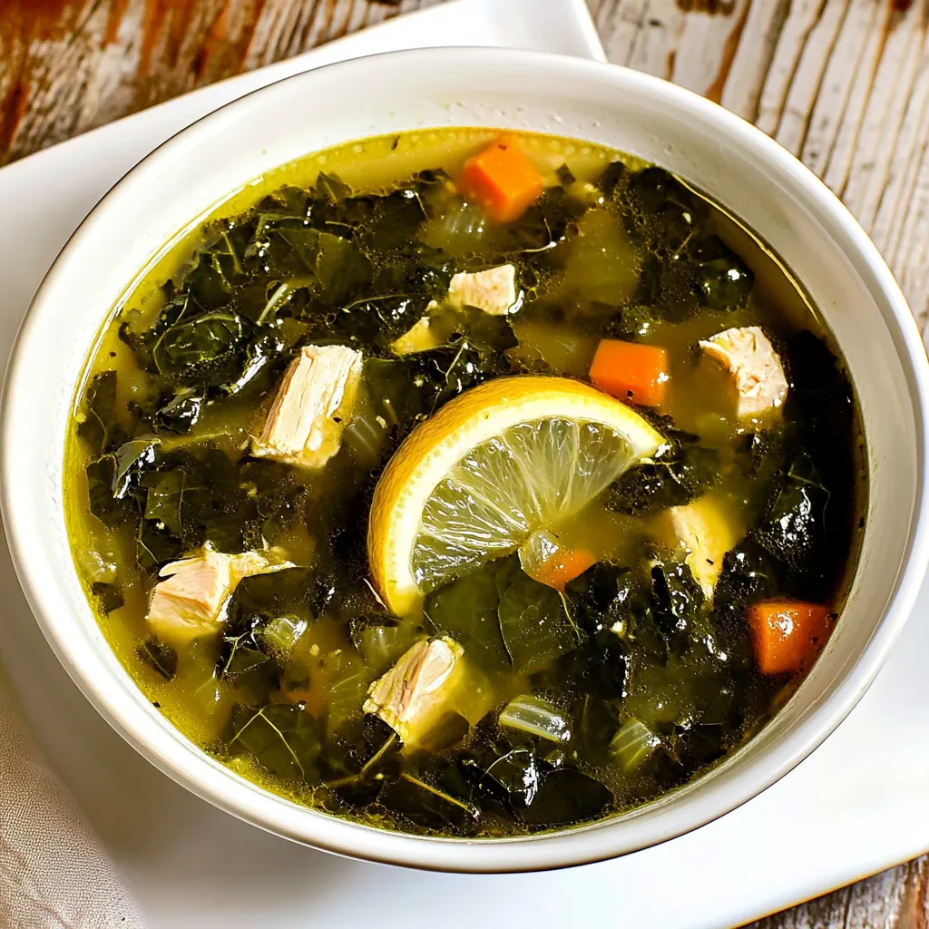 Chicken Soup with Collards and Lemon