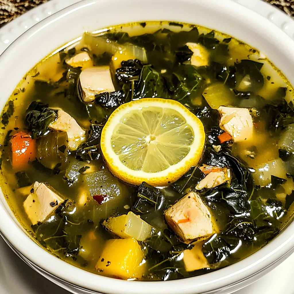 Chicken Soup with Collards and Lemon