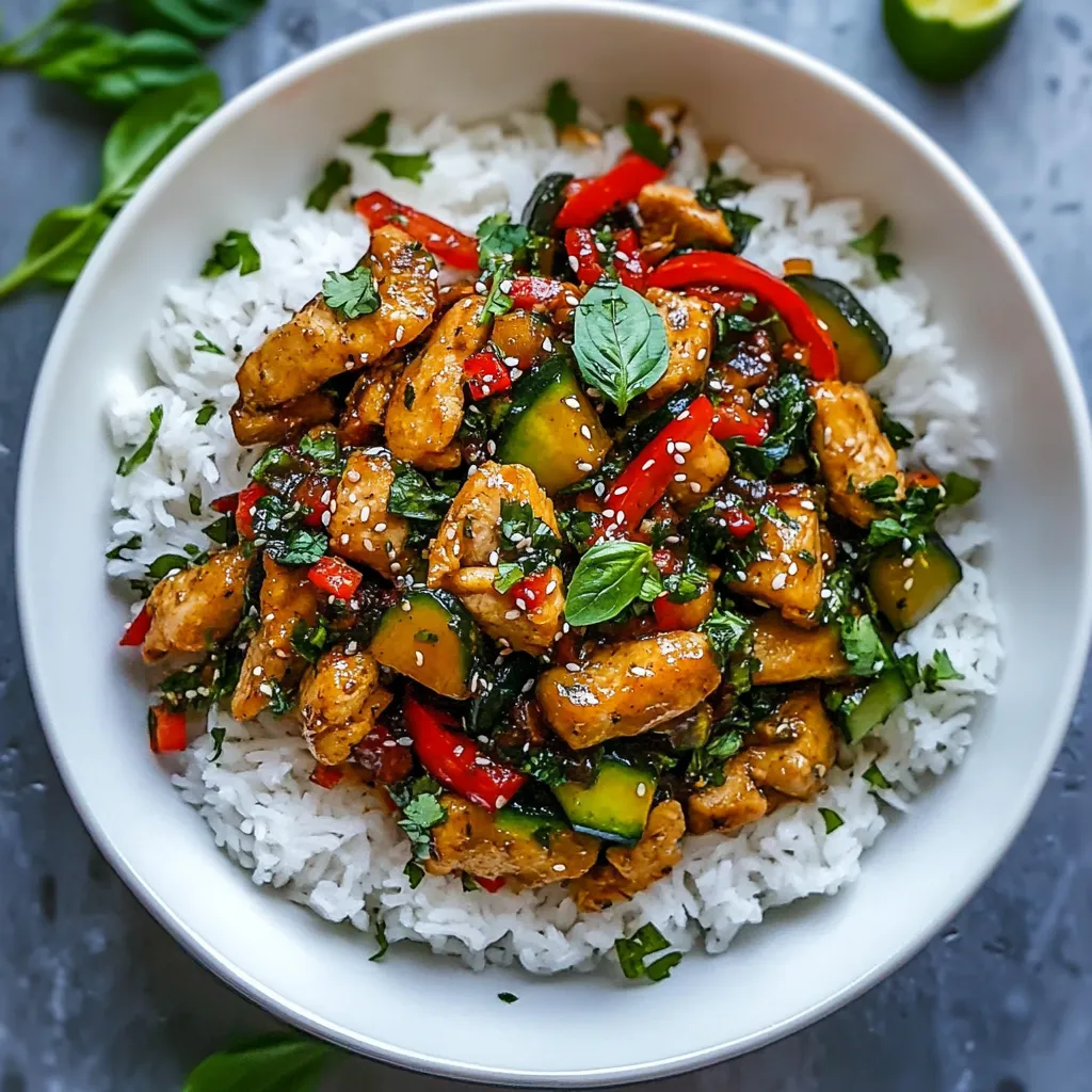 Chicken Stir Fry With Coriander And Spicy Sweet Sauce