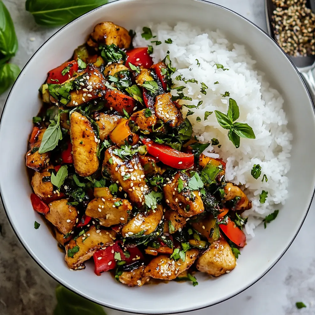 Chicken Stir Fry With Coriander And Spicy Sweet Sauce