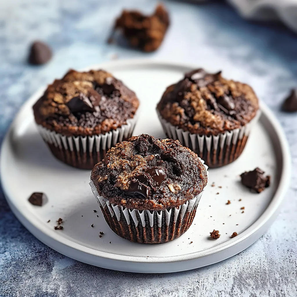 Chocolate Banana Rye Muffins