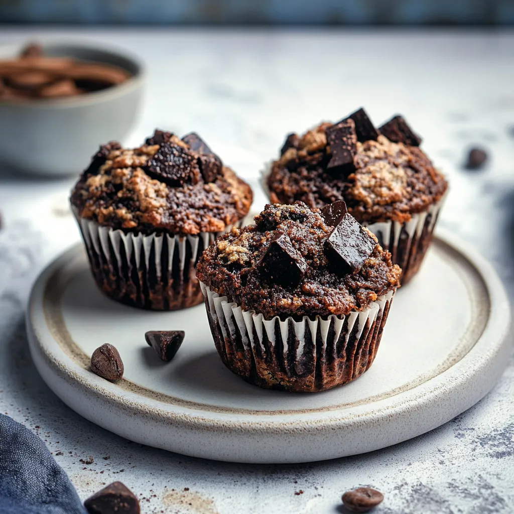 Chocolate Banana Rye Muffins