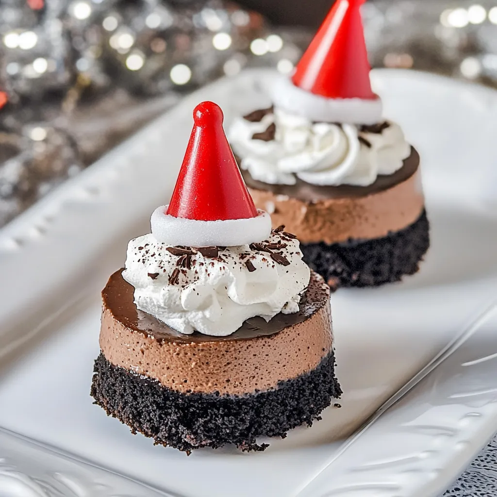 Chocolate Cheesecake Santa Hats