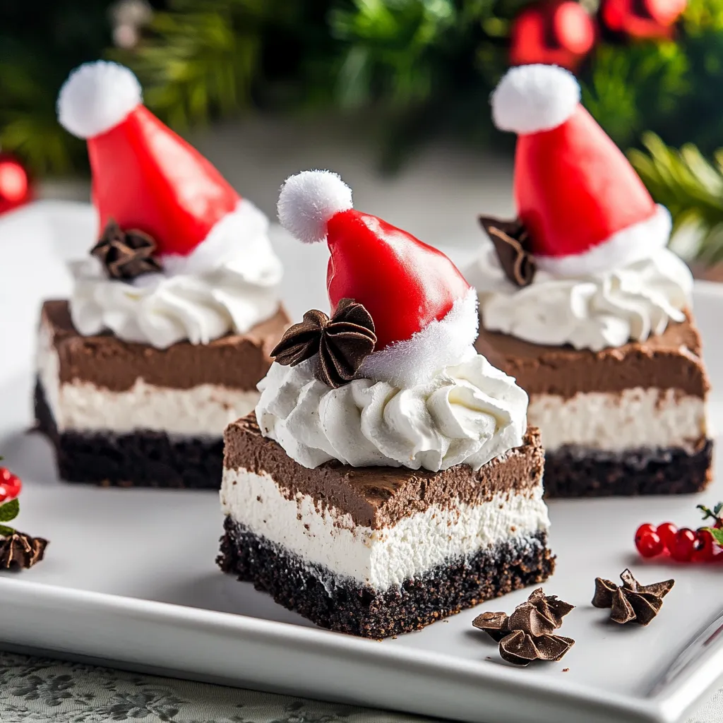 Chocolate Cheesecake Santa Hats