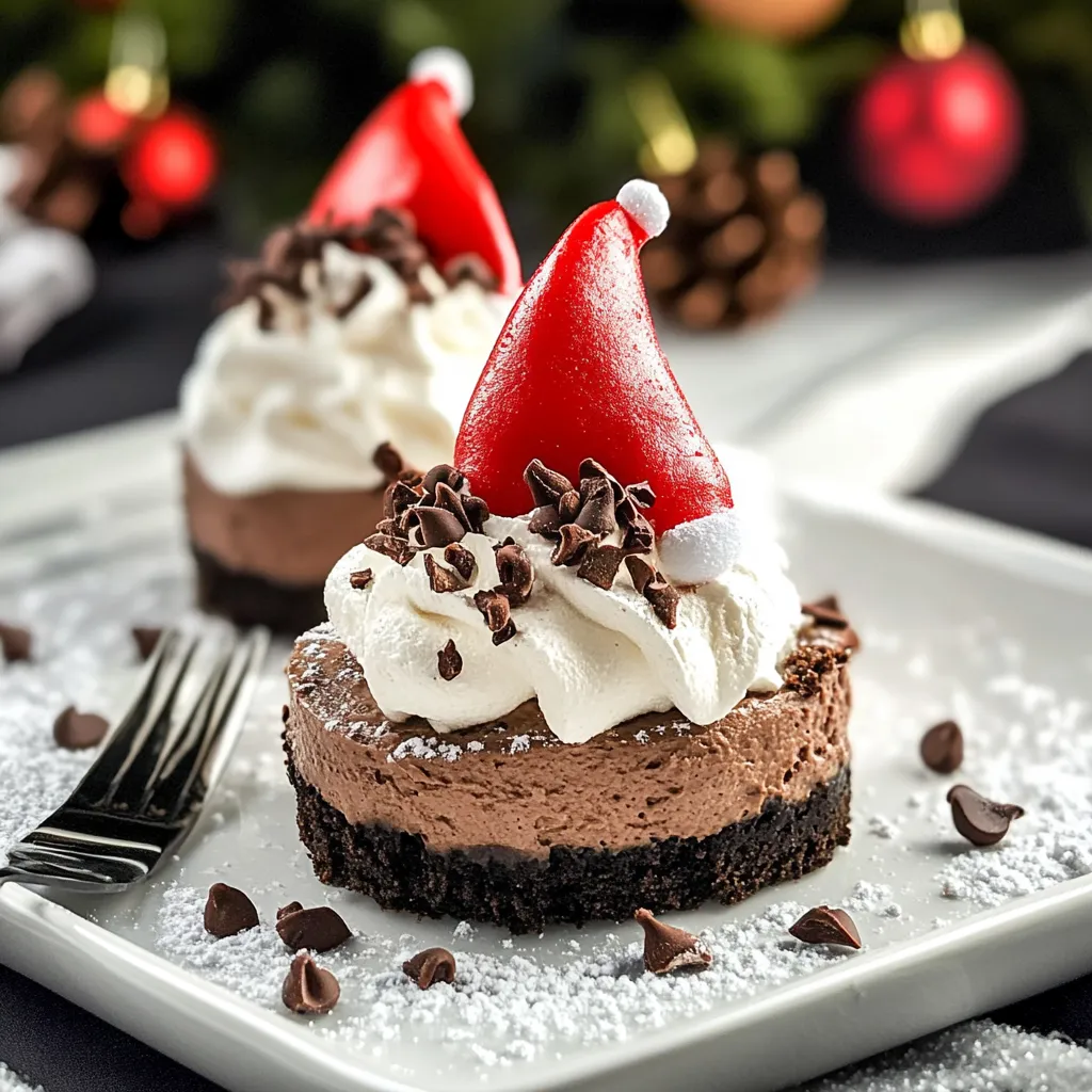 Chocolate Cheesecake Santa Hats