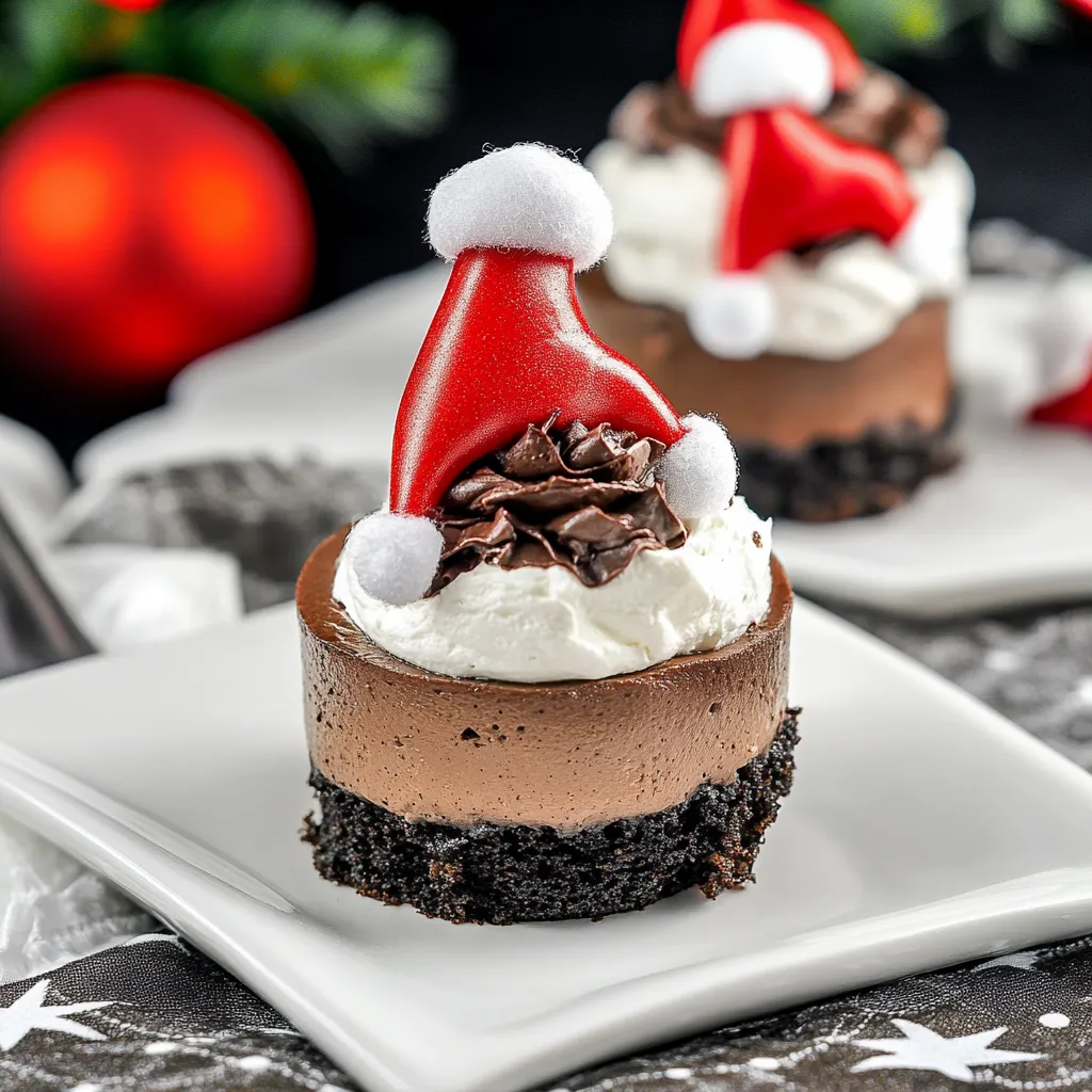 Chocolate Cheesecake Santa Hats
