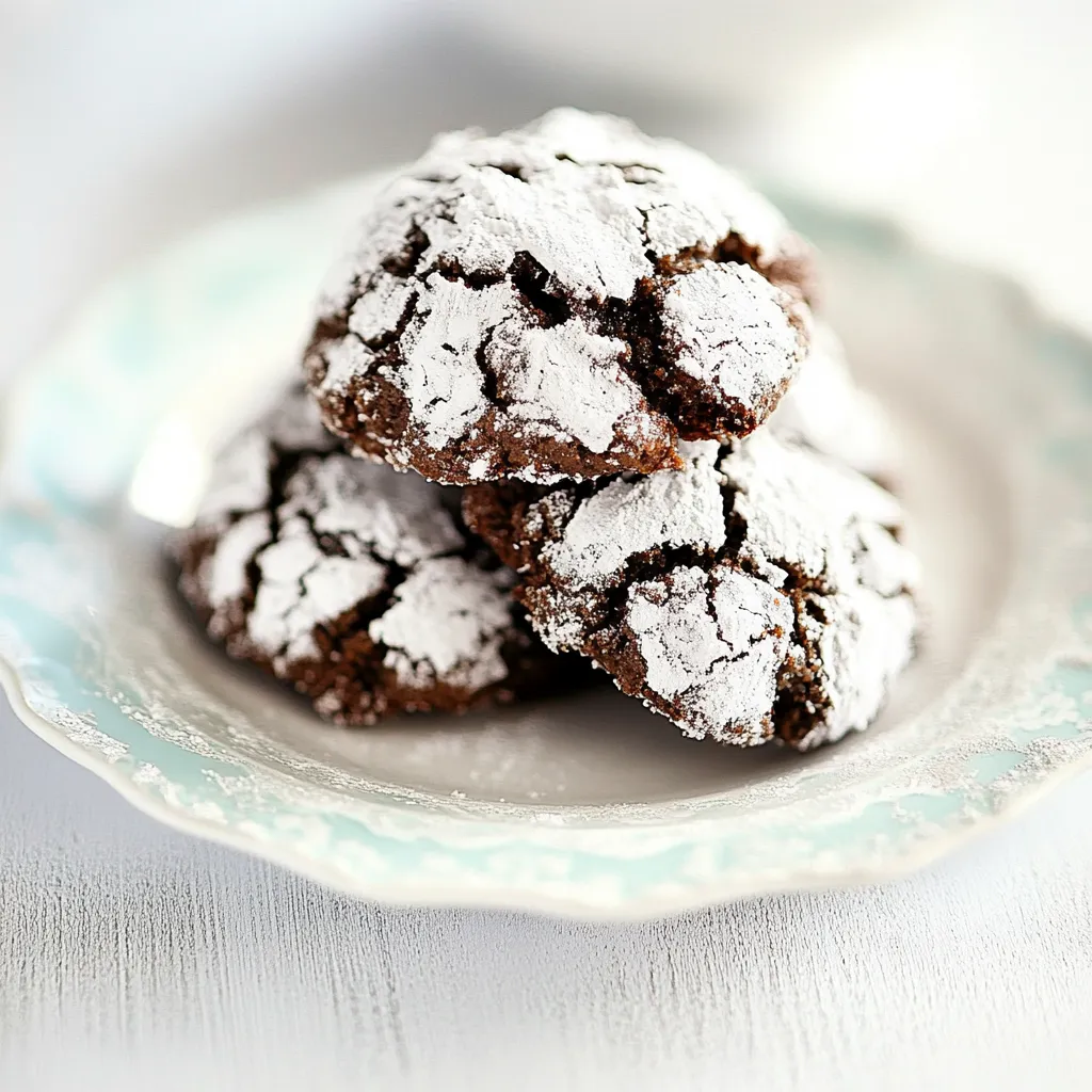 Chocolate Creme de Menthe Crinkle Cookies