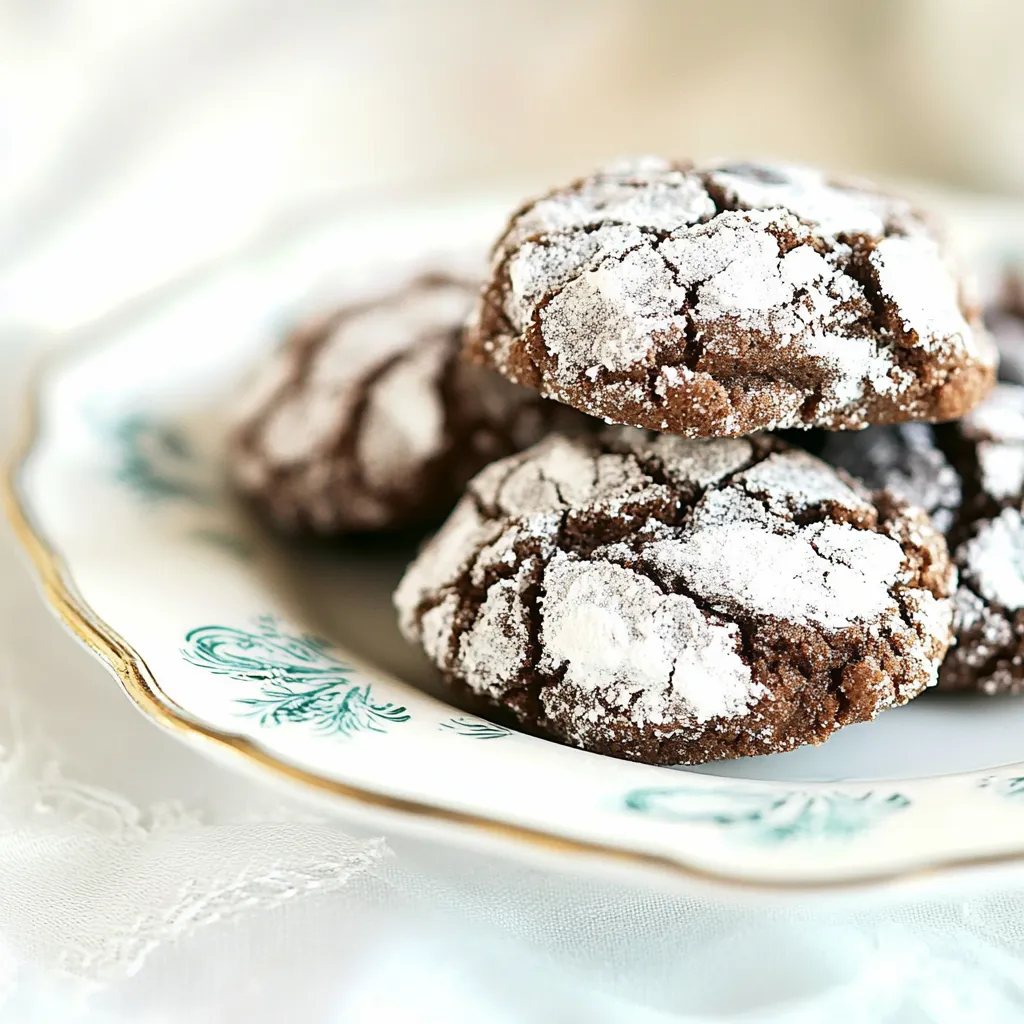 Chocolate Creme de Menthe Crinkle Cookies
