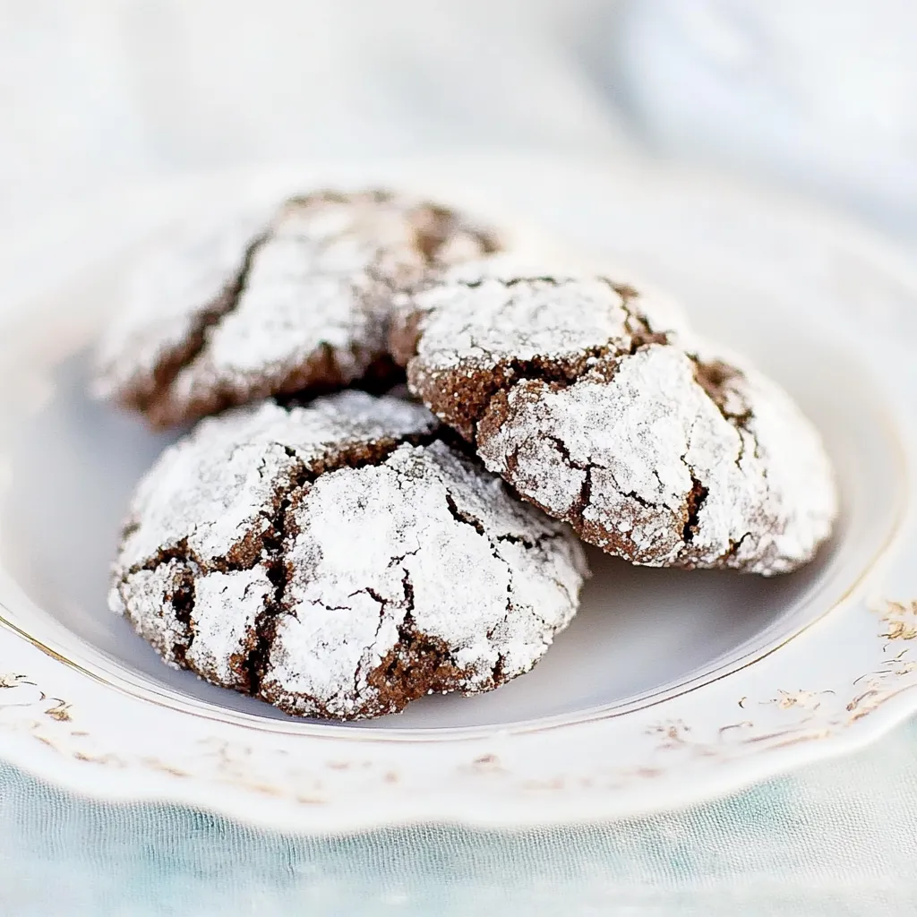 Chocolate Creme de Menthe Crinkle Cookies