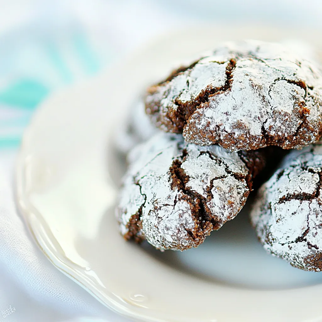 Chocolate Creme de Menthe Crinkle Cookies