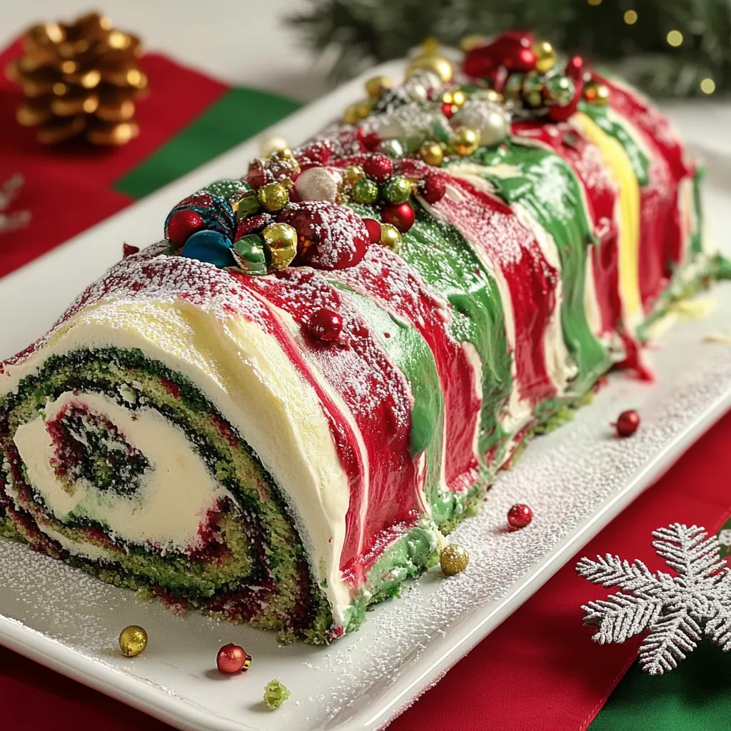 Colorful Christmas Yule Log