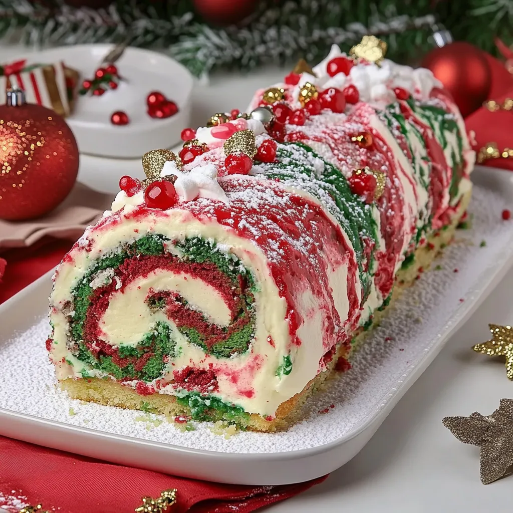 Colorful Christmas Yule Log