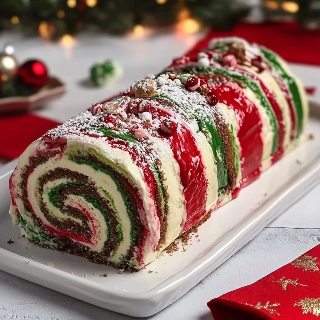 Colorful Christmas Yule Log
