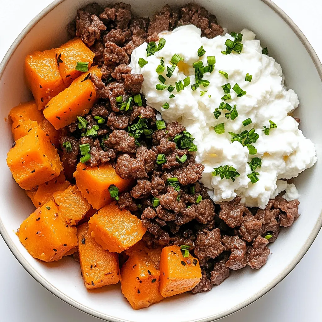 Cottage Cheese Sweet Potato Beef Bowl