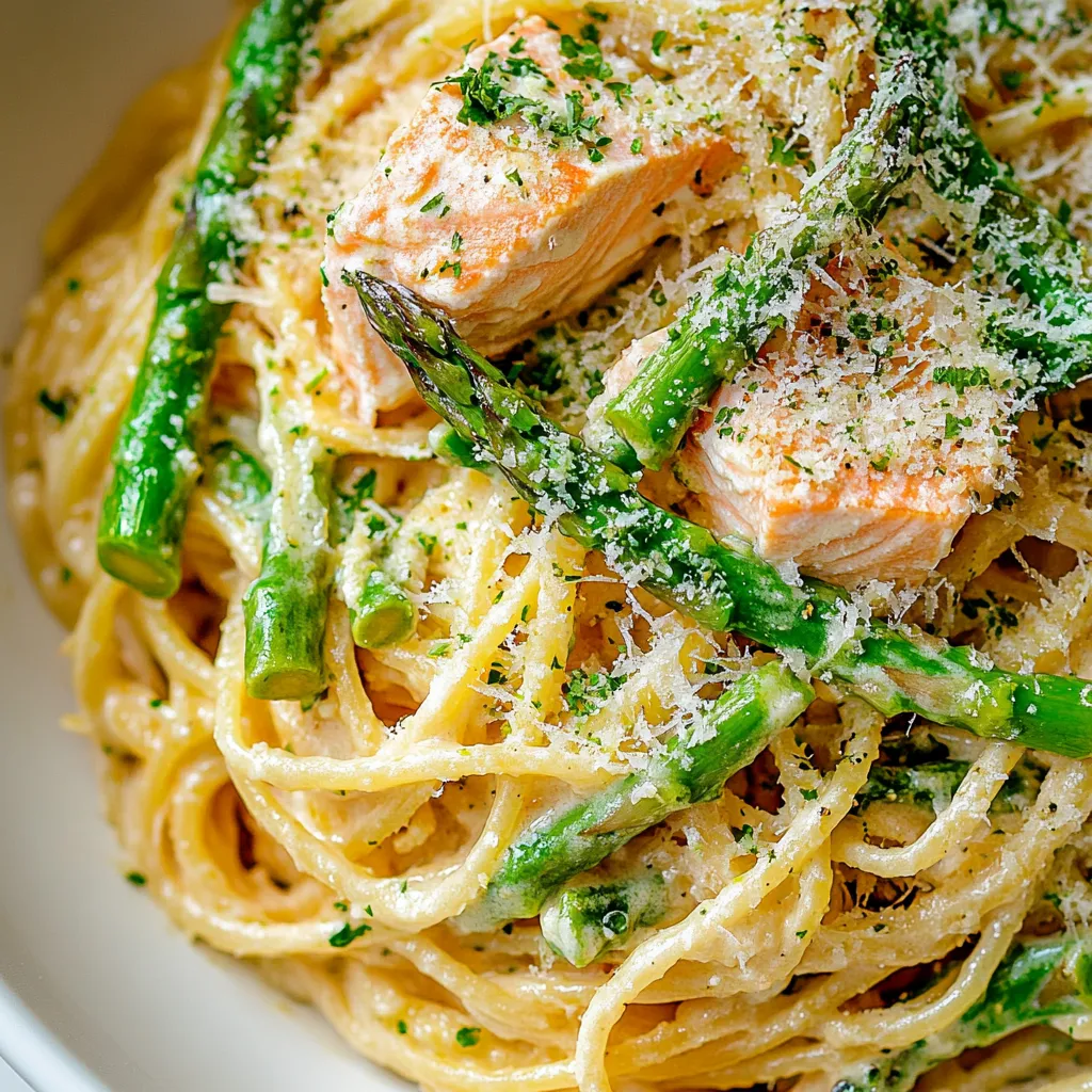 Creamy Salmon and Asparagus Pasta