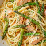 Creamy Salmon and Asparagus Pasta