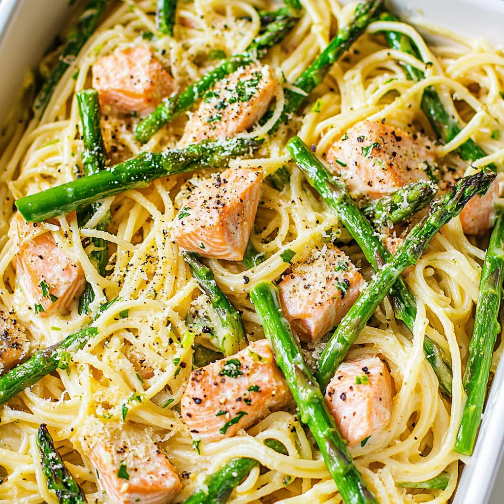 Creamy Salmon and Asparagus Pasta