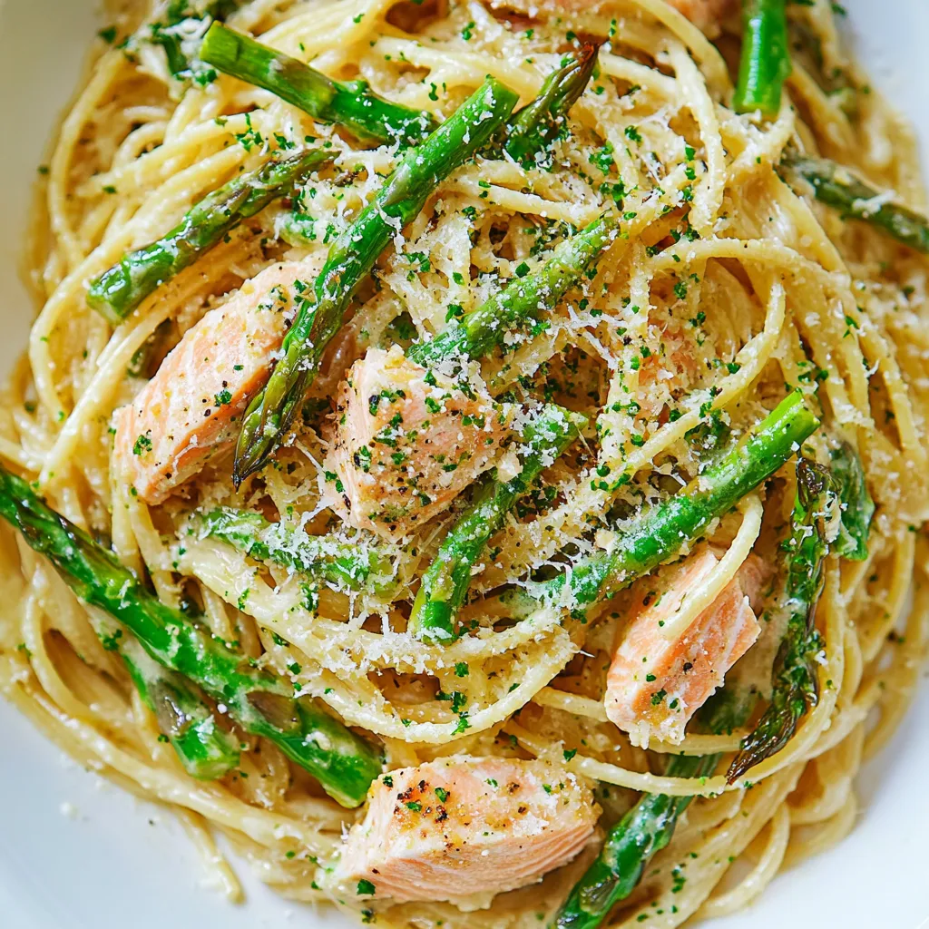 Creamy Salmon and Asparagus Pasta
