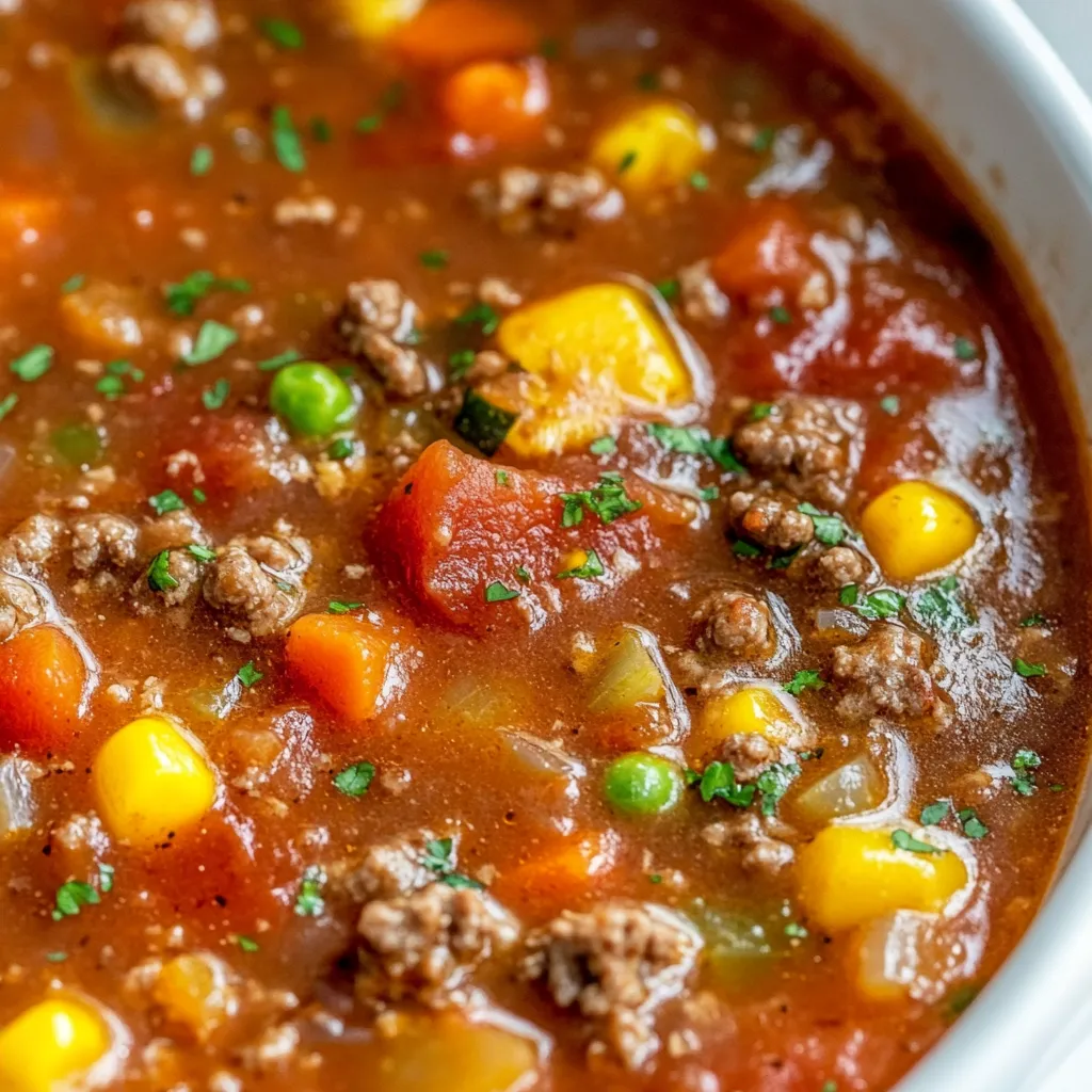 Crock Pot Hamburger Soup