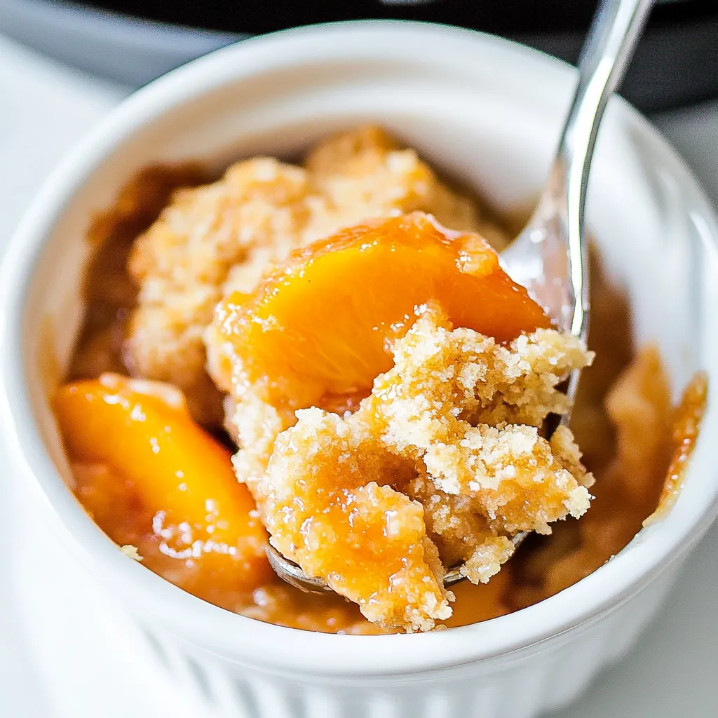 Crockpot Peach Cobbler