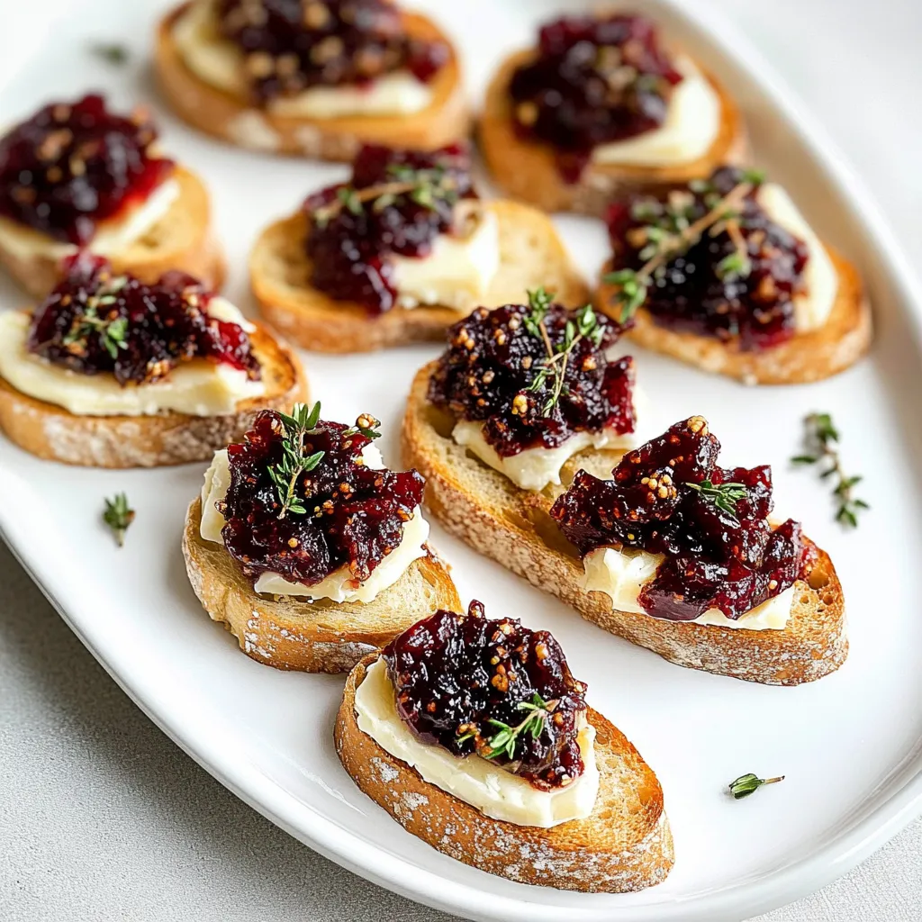 Crostini with Cranberry Fig Jam and Brie