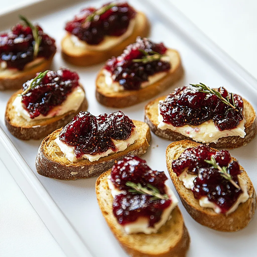 Crostini with Cranberry Fig Jam and Brie
