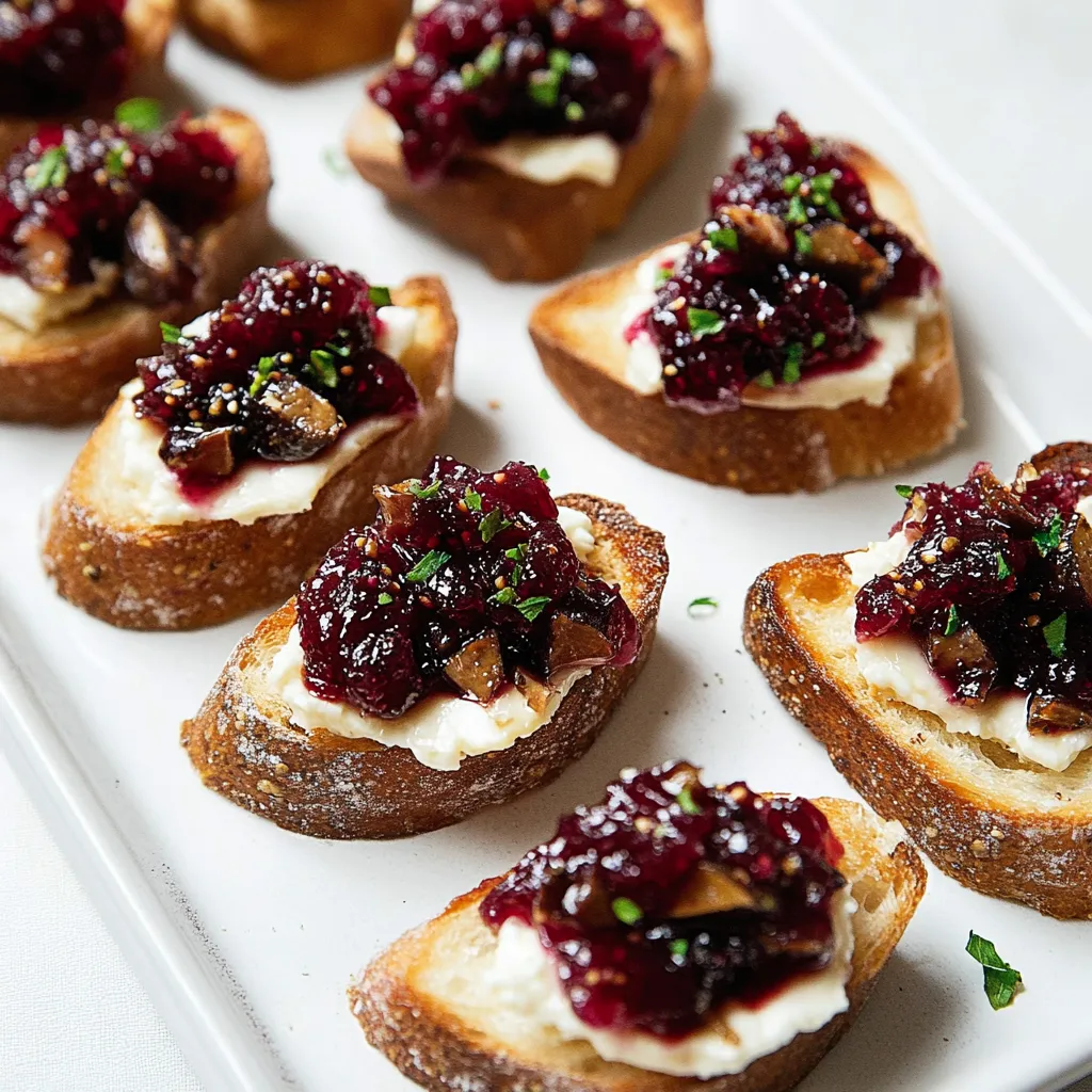 Crostini with Cranberry Fig Jam and Brie