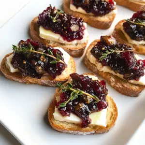 Crostini with Cranberry Fig Jam and Brie
