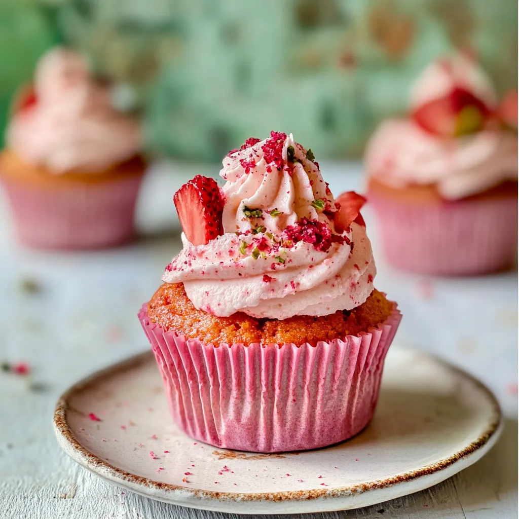 Double Strawberry Cupcakes