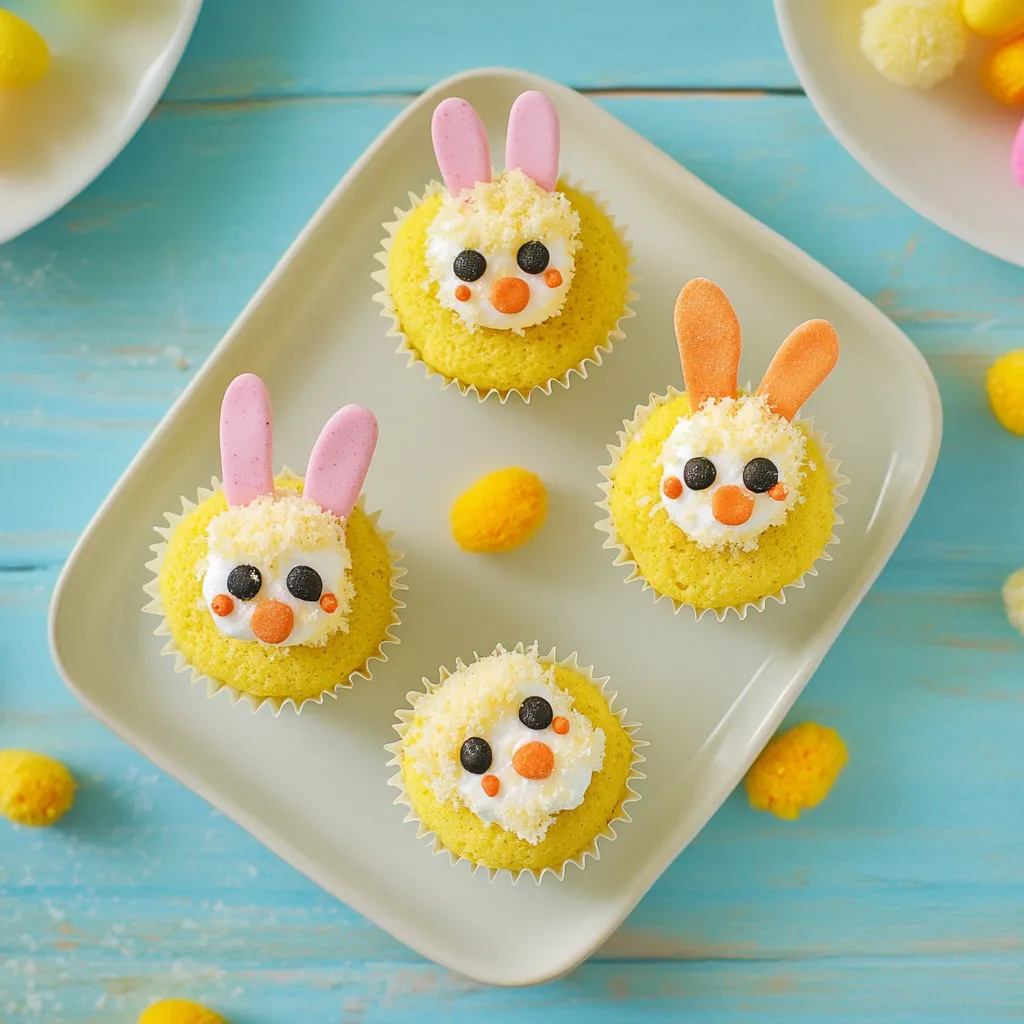 Easter Chick Bunny Cupcakes