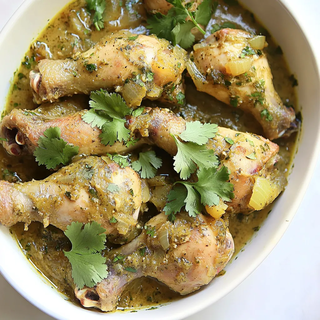 Easy Braised Tomatillo Chicken Drumsticks