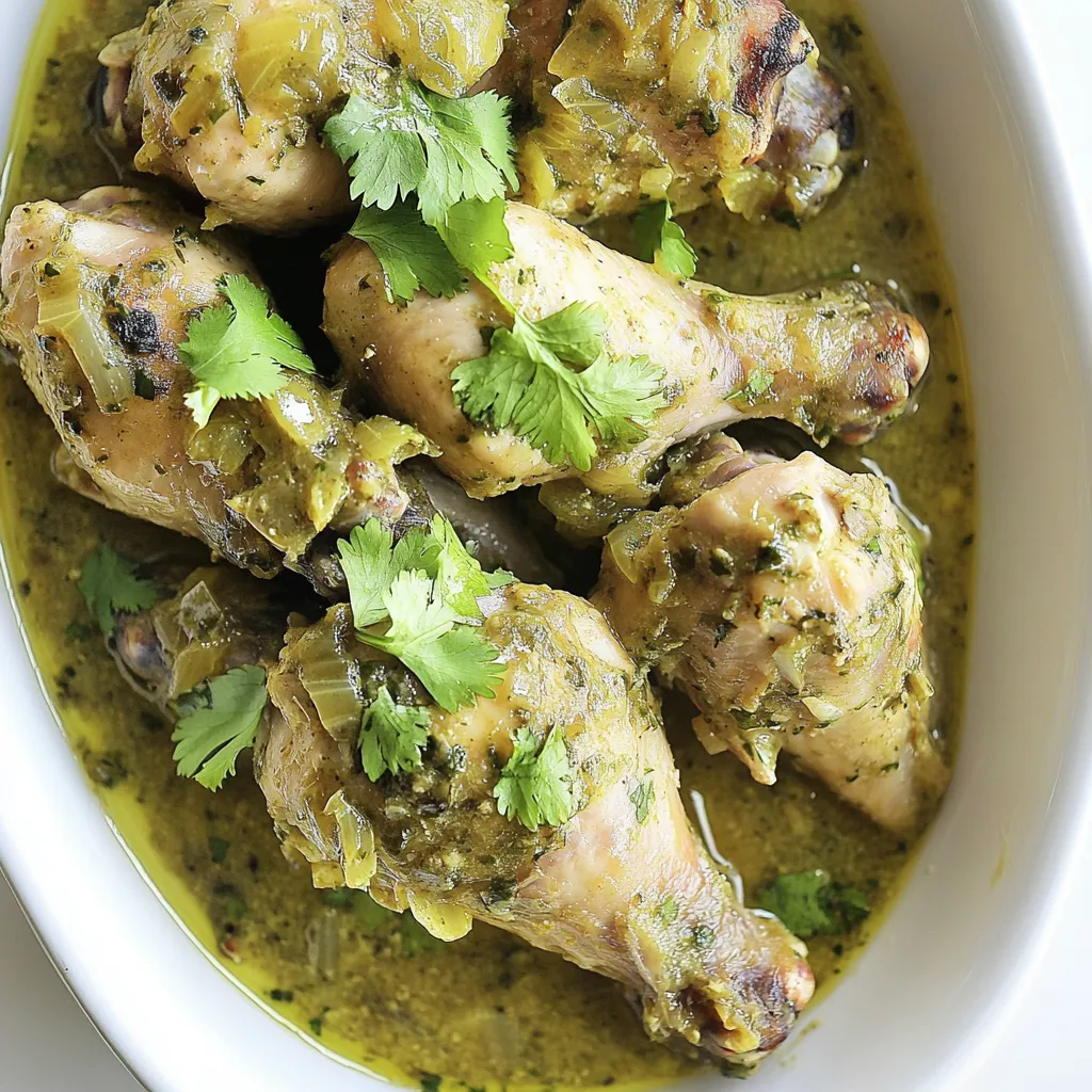 Easy Braised Tomatillo Chicken Drumsticks