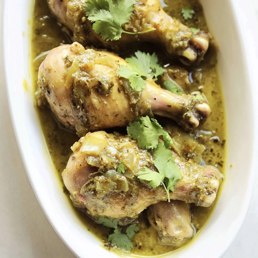 Easy Braised Tomatillo Chicken Drumsticks